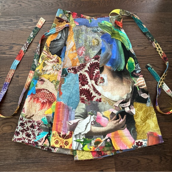 New Arthur Arbesser Italian Cotton Patchwork Wrap Skirt Runway I-40 US-M $695 - Picture 9 of 13